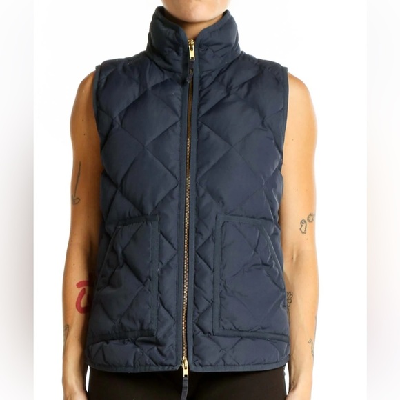 J. Crew Jackets & Blazers - J. CREW WOMENS NAVY BLUE QUILTED PUFFER VEST XS 92465